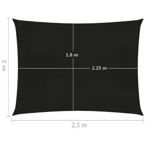 Berkfield Sunshade Sail 160 g/m2 Black 2x2.5 m HDPE