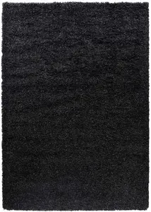 Serdim Rugs Plain Living Room Shaggy Area Rugs Anthracite 160x230 cm