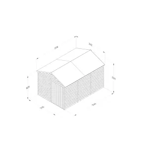 Forest Garden Beckwood Shiplap 12x8 ft Apex Natural timber Wooden Pressure treated 2 door Shed with floor - Assembly service included