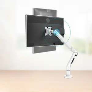 Dellonda Single Monitor Arm, 12kg Load Capacity, 17-36" Screens - White