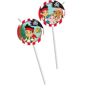 Jake And The Never Land Pirates Adventure Flexible Disposable Straws (Pack of 6) Multicoloured (One Size)