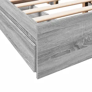 Berkfield Bed Frame with Drawers without Mattress Grey Sonoma 140x200 cm