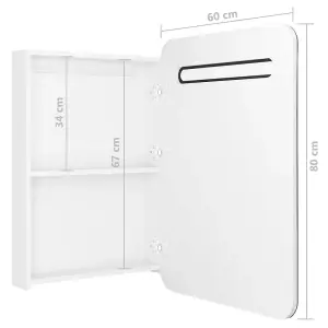 Berkfield LED Bathroom Mirror Cabinet Shining White 60x11x80 cm