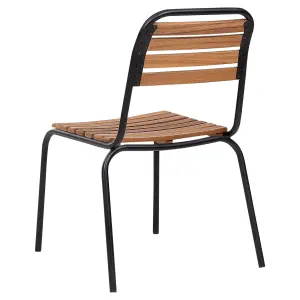 Set of 6 Garden Chairs VALLESE Acacia Wood Light Wood