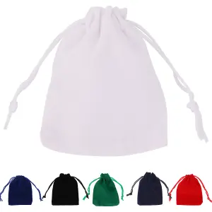 Velvet Gift Bags with Drawstrings, 7x9cm Small Candy Pouches Party Favor Bags, White - 50pcs