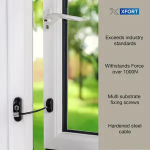 XFORT 4 Pack Viper Key Locking Cable Window Restrictor in Black