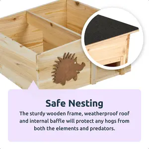 Hedgehog House Hibernation Animal Home Habitat Shelter Predator Proof Wooden Food Pet Nest & Wildlife Box