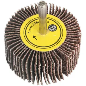 25mm Aluminium Oxide Flap Wheel for Metal Finishing - 6mm Shaft, 60 Grit