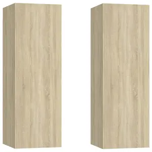 Berkfield TV Cabinets 2 pcs Sonoma Oak 30.5x30x90 cm Engineered Wood