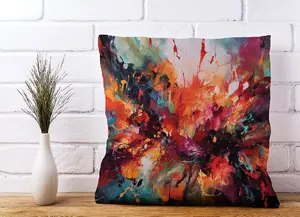 A Vibrant Abstract Painting Of Halloween Cushions 60cm x 60cm