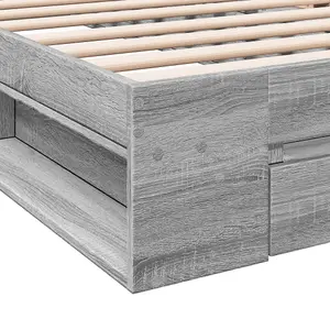 Berkfield Bed Frame with Drawer without Mattress Grey Sonoma 90x200 cm