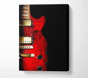 Red Electric Guitar Canvas Print Wall Art - Medium 20 x 32 Inches