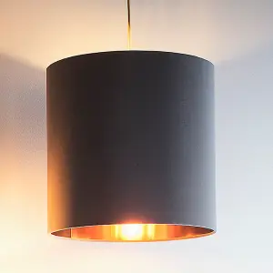 12" Grey Velvet Drum Lampshade for Lamps and Ceiling