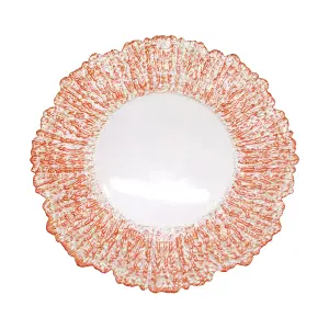 Neel Blue Charger Plates for Table Decoration - Rose Gold Crackled