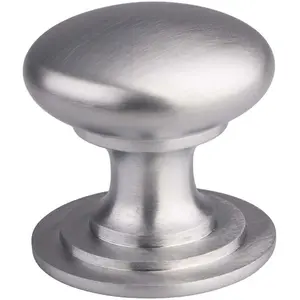 Victorian Tiered Door Knob - 50mm Satin Chrome Cabinet Pull Handle Round Rose