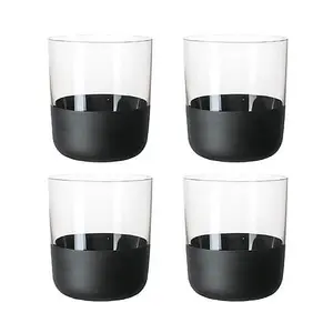 Villeroy & Boch Manufacture Rock Noire Set of 4 Old Fashioned Tumblers