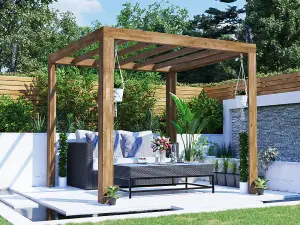 Dunster House Wooden Pergola Kit 2.5m x 2.5m Garden Plant Frame Patio Pressure Treated Terracube