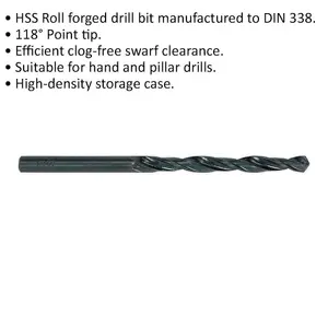 Pack of 5 High-Speed Steel Drill Bits - 11mm Roll Forged for Hand and Pillar Drills