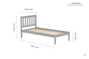 Birlea Denver Single Bed Frame In Grey