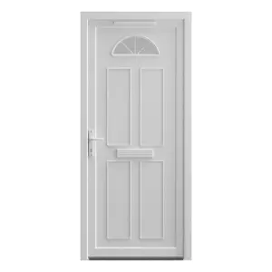 Fortia Lorne Clear Glazed White RH External Front Door set, (H)2085mm (W)920mm