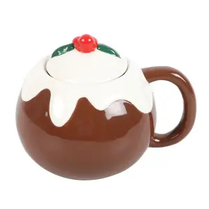 Something Different Christmas Pudding Mug Brown/White (One Size)