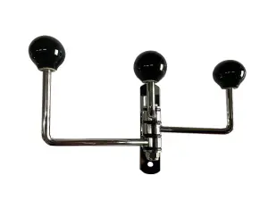 Wall Mounted Hook Hanger with 3 Ceramic Rotating Hooks, Black