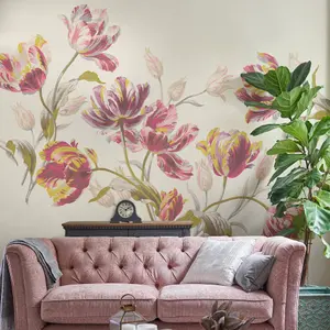 Laura Ashley Gosford Cranberry Floral Matt Mural