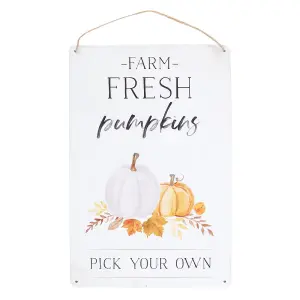 Something Different Farm Fresh Pumpkins Metal Plaque White/Black/Orange (One Size)