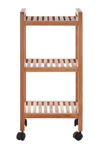 Maison by Premier ARLA 3 Tier Walnut Wood Bathroom Trolley