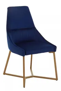 Interiors by Premier Midnight Velvet Dining Chair, Occasional Arm Chair for Lounge, Living Room , Sturdy Base with soft cushioning