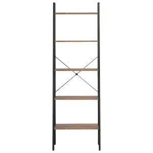 Berkfield 5-Tier Standing Shelf Dark Brown and Black 56x35x174 cm