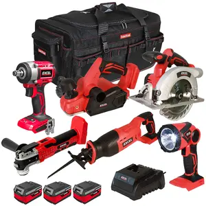 Excel 18V 6 Piece Power Tool Kit with 3 x 4.0Ah Batteries EXL10193