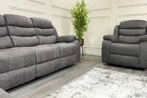 PS Global Brooklyn 3+1+1 Fabric Reclining Sofa Set