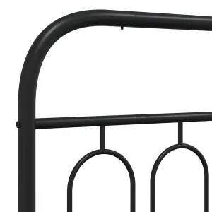 Berkfield Metal Bed Frame without Mattress with Headboard Black 193x203cm