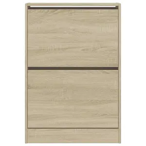 Shoe Cabinet Sonoma Oak 60x21x87.5 cm Engineered Wood