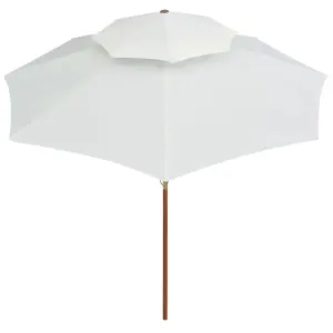 Berkfield Double Decker Parasol 270x270 cm Wooden Pole Cream White