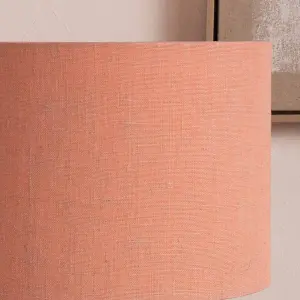 30cm Coral Linen Drum Table Lampshade Modern Cylinder Lamp Shade