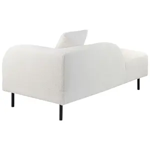 Right Hand Boucle Chaise Lounge White LE CRAU