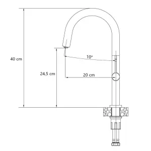 Quadron Haley Graphite stainless steel kitchen tap