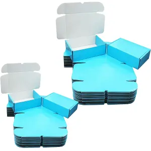 10 x Shiny Light Blue (6" x 4" x 1.5") Coloured Cardboard Postal Shipping Mailing Die Cut Boxes