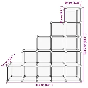 Berkfield Storage Cube Organiser with 15 Cubes Transparent PP