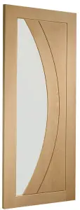 Internal Salerno Oak Clear Glass Door 2040 x 826 x 40mm