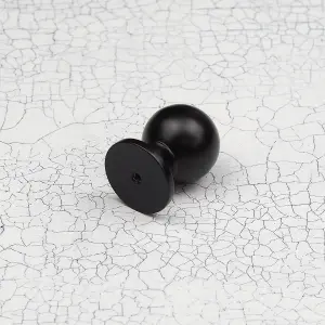 31mm Matt Black Cabinet Knob Dark Kitchen Cupboard Door Drawer Pull Handle Bathroom Bedroom Furniture Replacement Upcycle