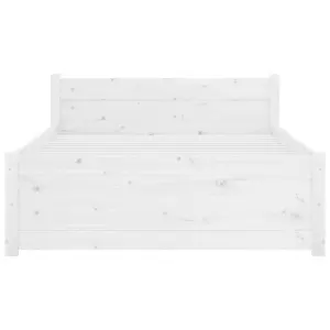 Berkfield Bed Frame White Solid Wood 75x190 cm Small Single