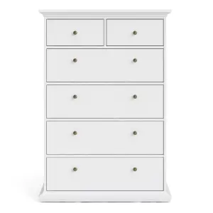 Paris Chest of 6 Drawers in White