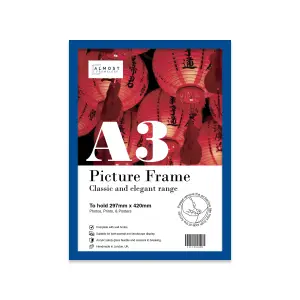 A3 Blue Picture Frame Fits A3 (29.7 x 42cm - 11.7 x 16.5in) Poster, Photo, Artwork, or Print.