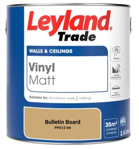 Leyland Trade Vinyl Matt Walls & Ceilings Emulsion Paint Bulletin Board (PPG12-04) 2.5L