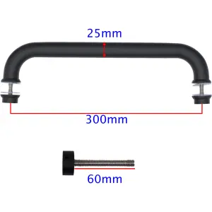 EAI - Pull Handle - Bolt Fixed - 300x25mm - Black