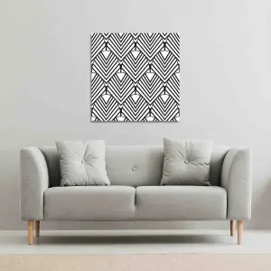 Black Geometric Decoration (Canvas Print) / 90 x 90 x 4cm