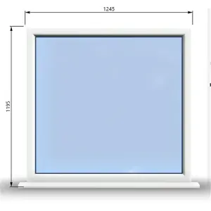 1245mm (W) x 1195mm (H) PVCu StormProof Window - 1 Non Opening Window - Toughened Safety Glass - White